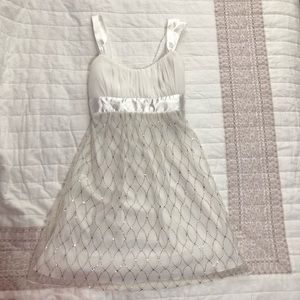 White and gold glittery dress